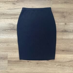 Eileen Fisher Brown Pull On Wool Ribbed Knit Pencil Skirt Size XXS l